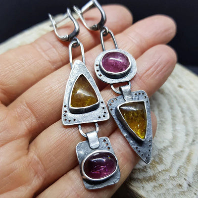 Pendientes triangulares geométricos vintage