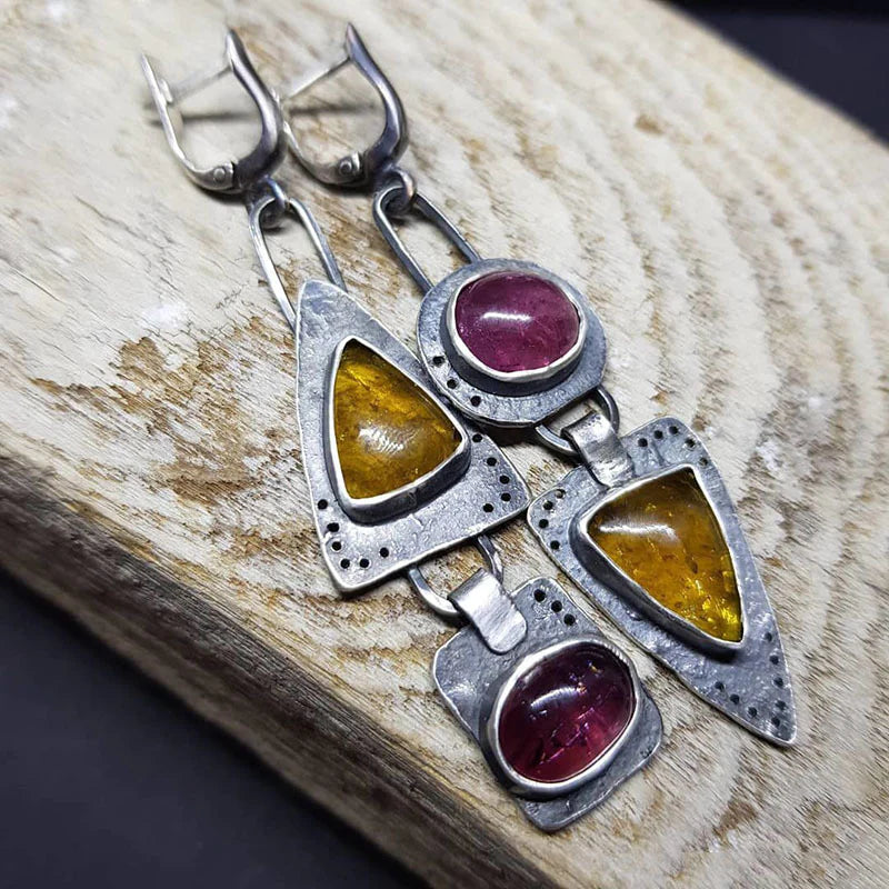 Pendientes triangulares geométricos vintage