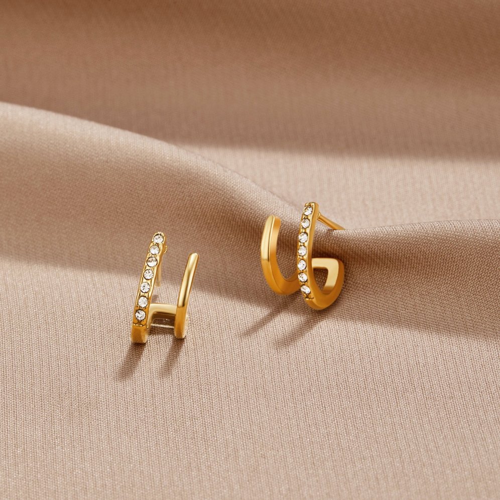 Pendientes de garra con cristal