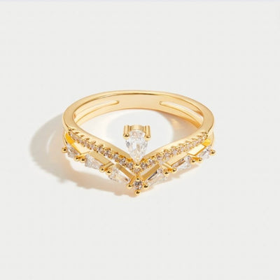 Anillo de oro de 18 quilates con cristales de lirio