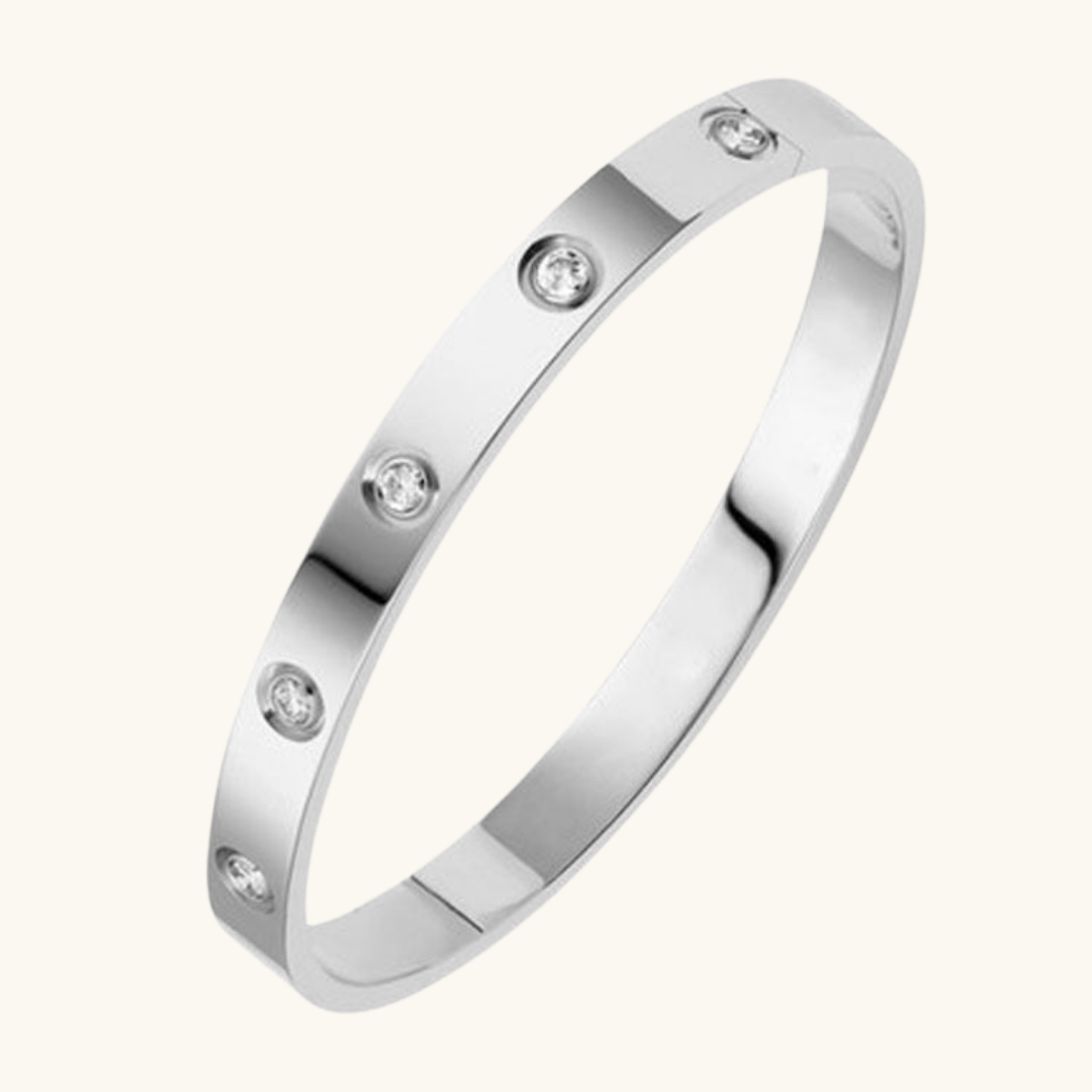 Pulsera Forever Link en plata con cristales de hielo
