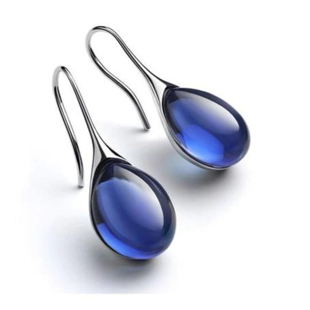 Pendientes de cristal de oro y plata