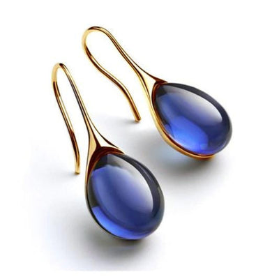 Pendientes de cristal de oro y plata