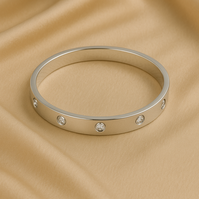 Pulsera Forever Link en plata con cristales de hielo