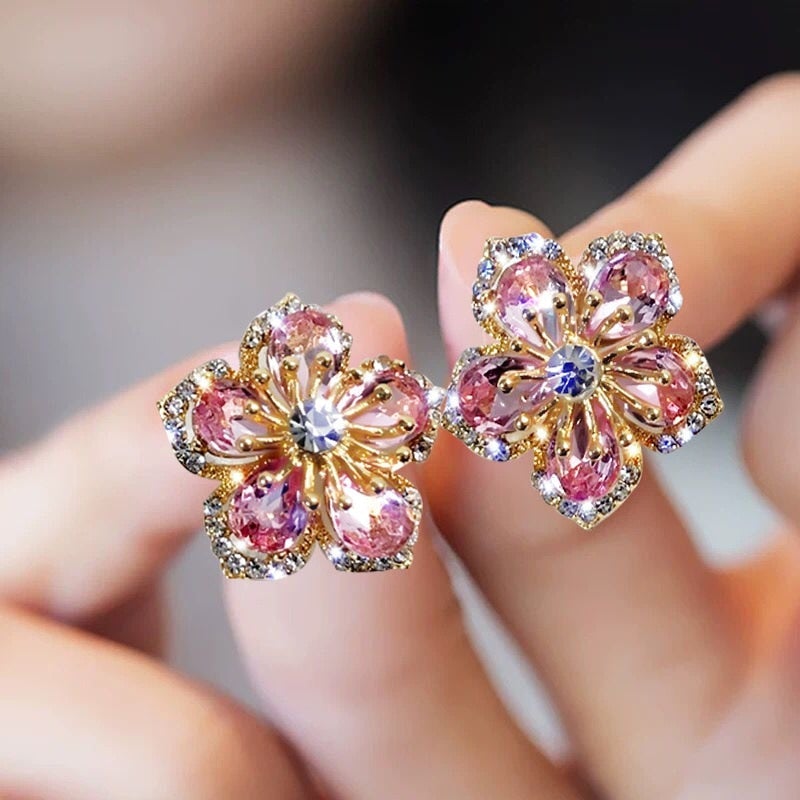 Pendientes de circonitas multicolor en plata