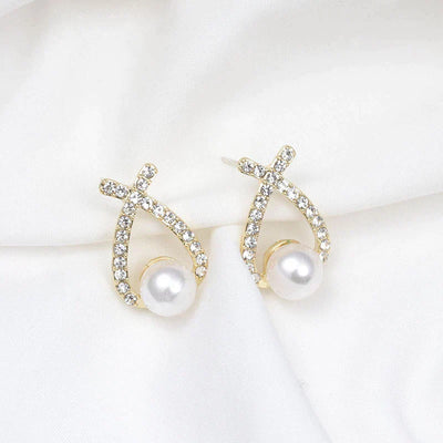 Pendientes de perla y purpurina