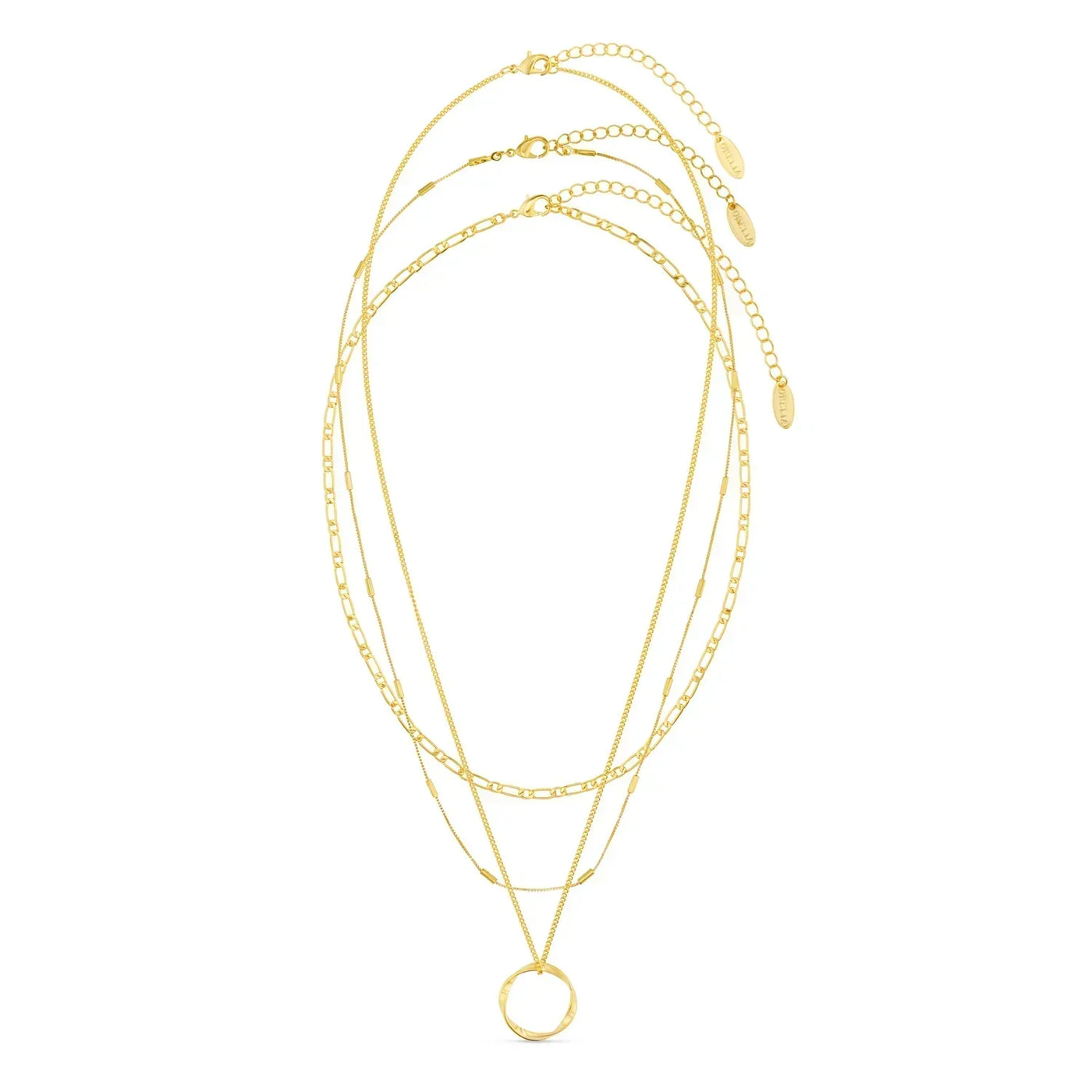 Collar de tres filas con círculo abierto