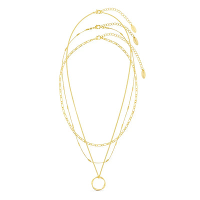 Collar de tres filas con círculo abierto