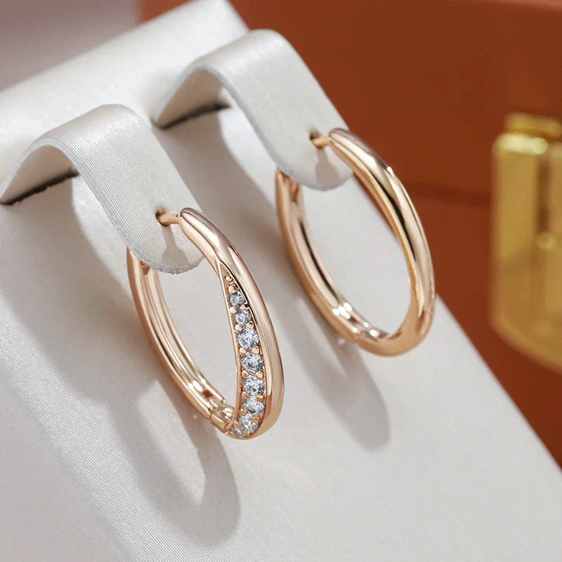 Pendientes de aro de oro de lujo