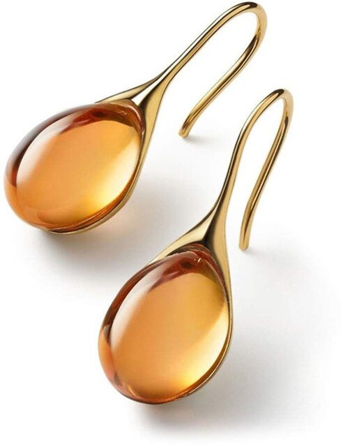 Pendientes de cristal de oro y plata