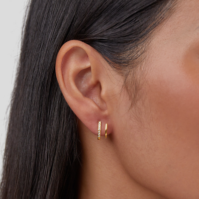 Pendientes de garra con cristal