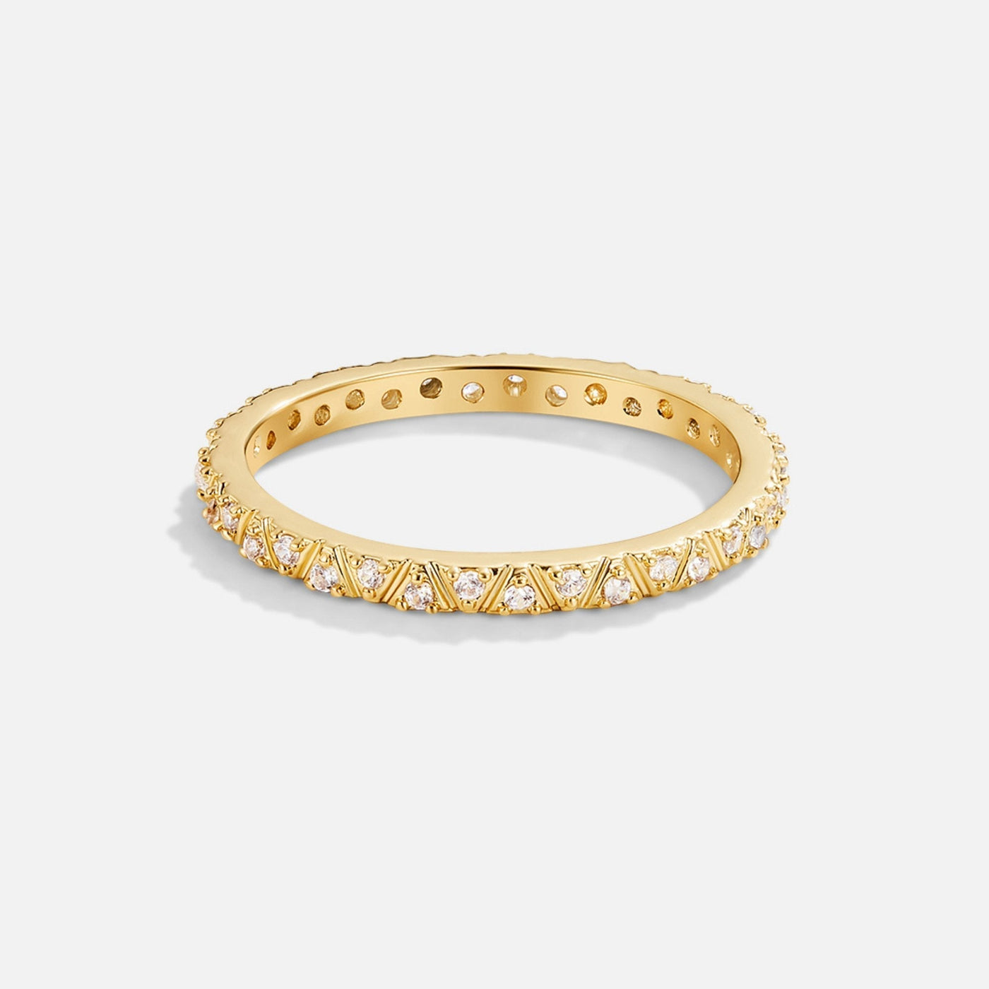 Anillo Arquette de oro y cristal