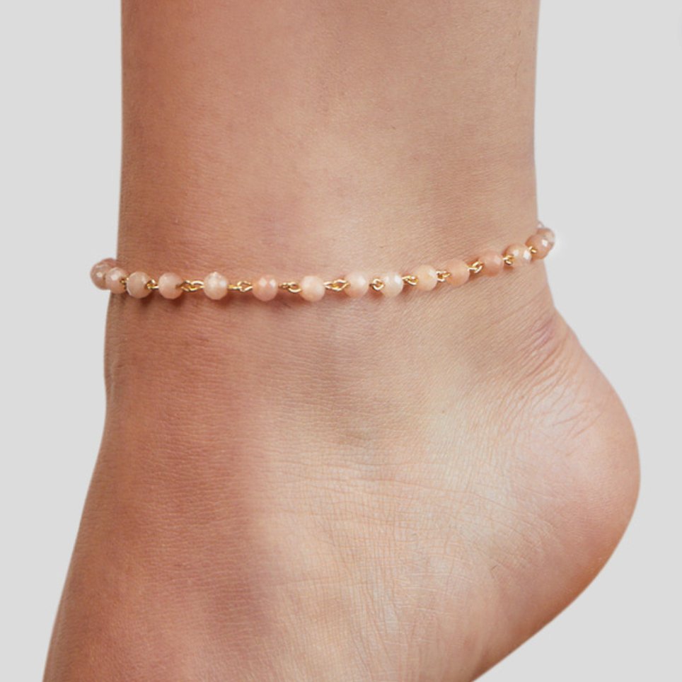Tobillera de oro rosa