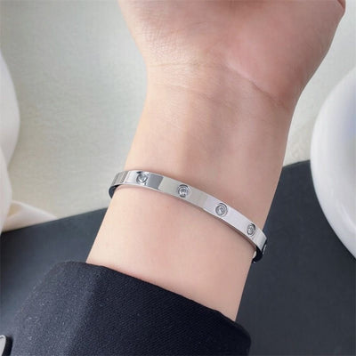 Pulsera Forever Link en plata con cristales de hielo