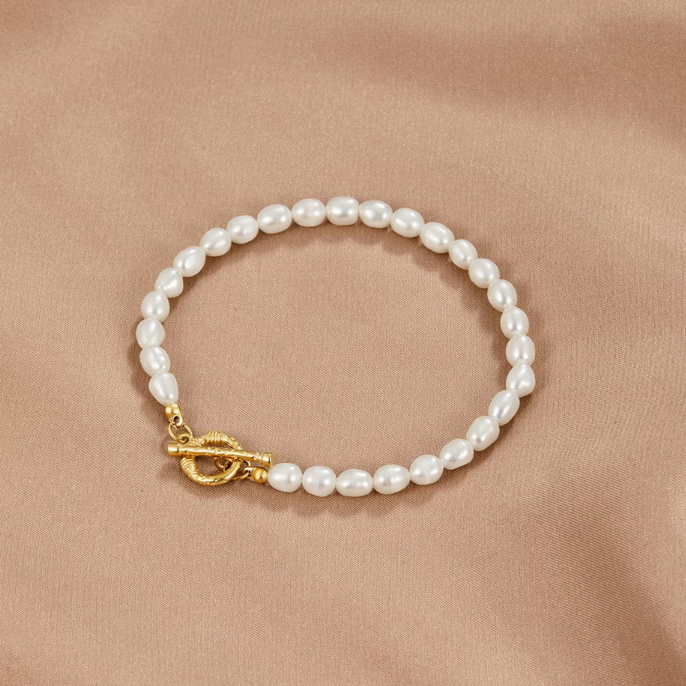 Pulsera de eslabones de perla Cara