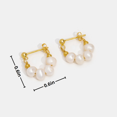 Pendientes de aro con perlas de Celine