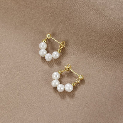 Pendientes de aro con perlas de Celine