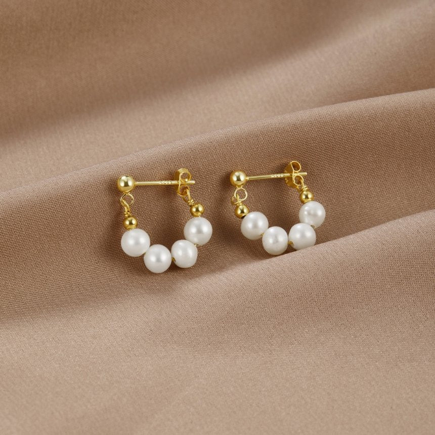 Pendientes de aro con perlas de Celine