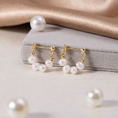 Pendientes de aro con perlas de Celine