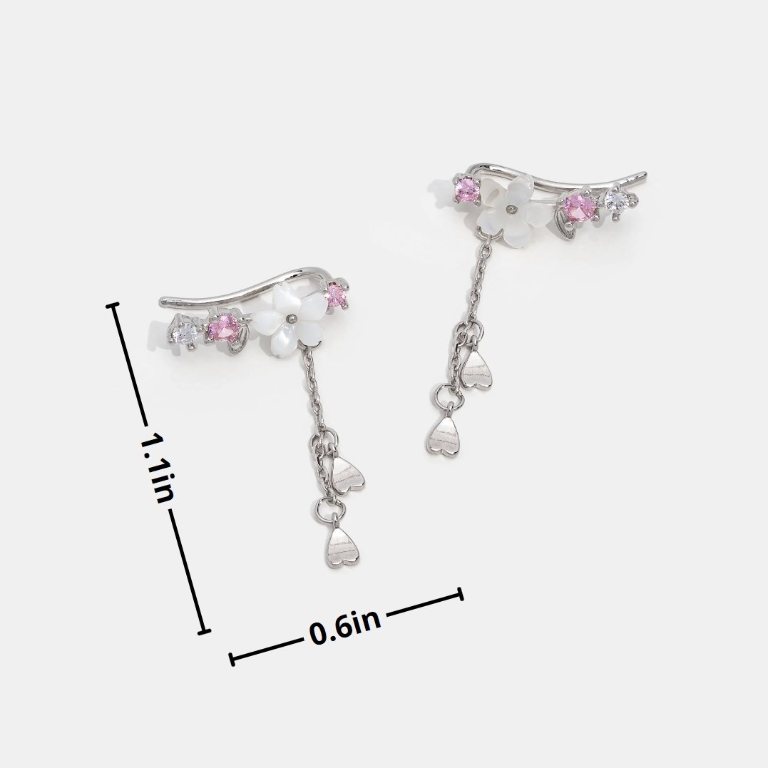 Pendientes de flor de cerezo de cristal