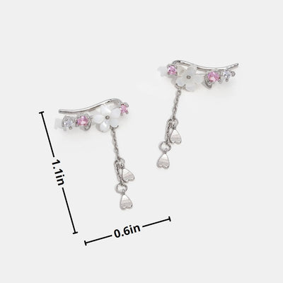 Pendientes de flor de cerezo de cristal