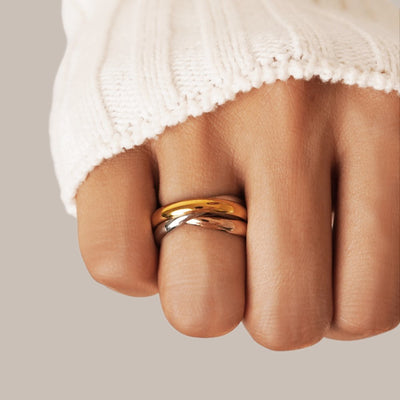 Anillo Elena de tres tonos