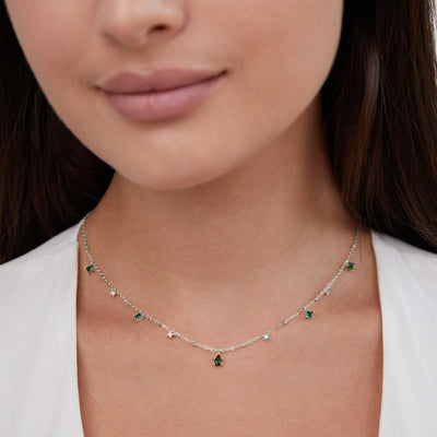 Collar de plata con cristales Emily