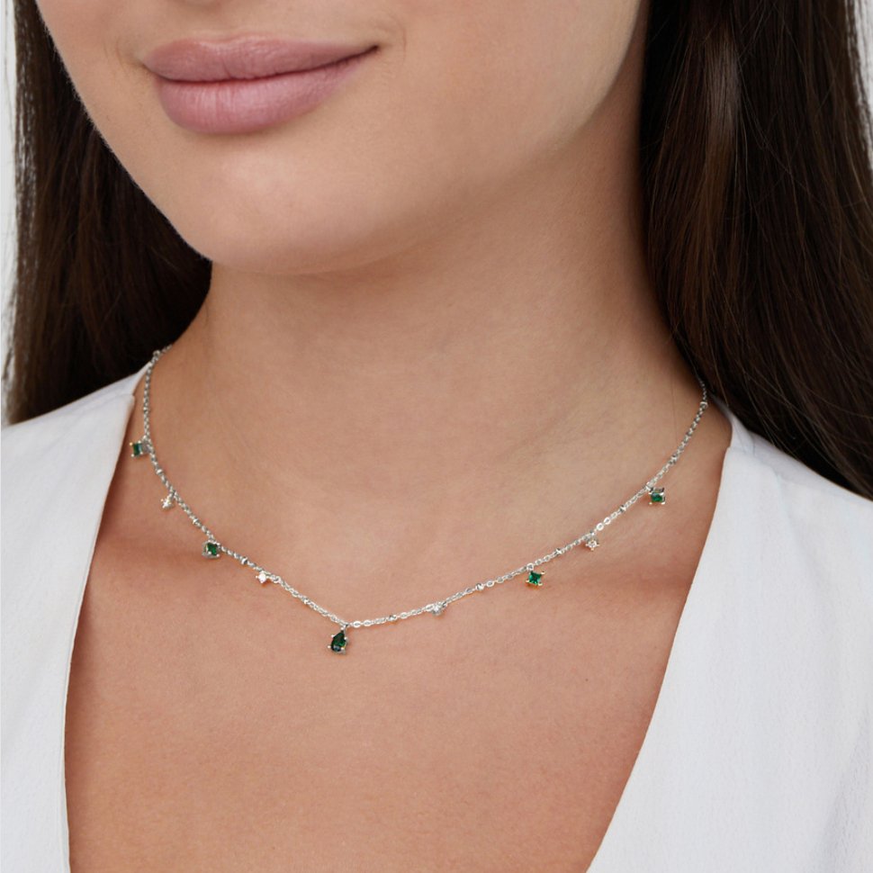 Collar de plata con cristales Emily