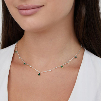 Collar de plata con cristales Emily