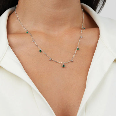 Collar de plata con cristales Emily