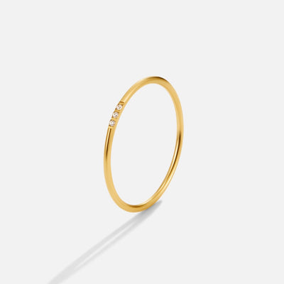 Conjunto de anillos de oro y cristal Eula