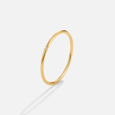 Conjunto de anillos de oro y cristal Eula