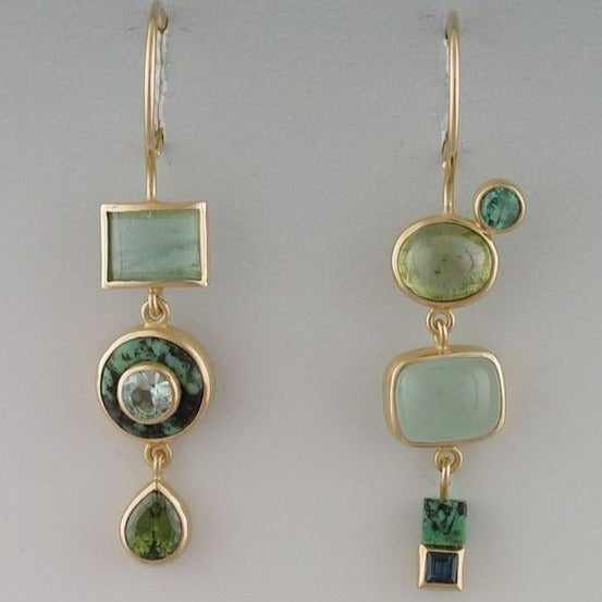 Pendientes colgantes verdes vintage