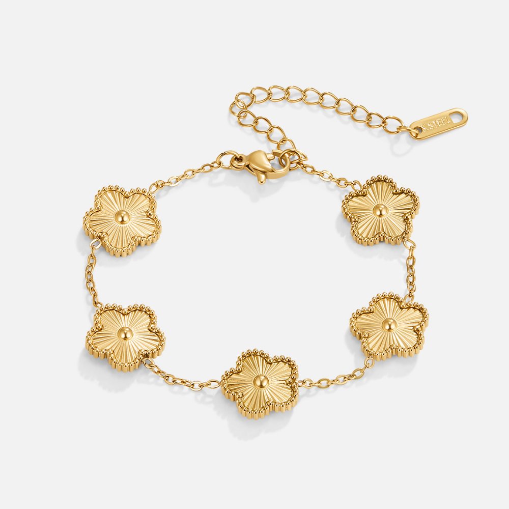 Pulsera de trébol dorado