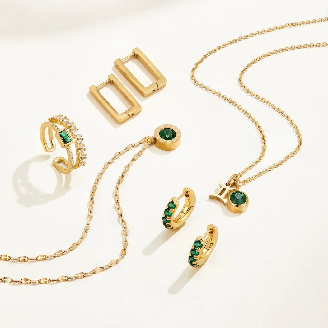 Collar de cristal verde Atenea