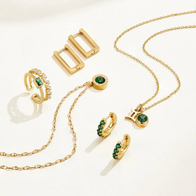 Collar de cristal verde Atenea