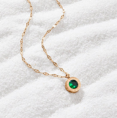 Collar de cristal verde Atenea