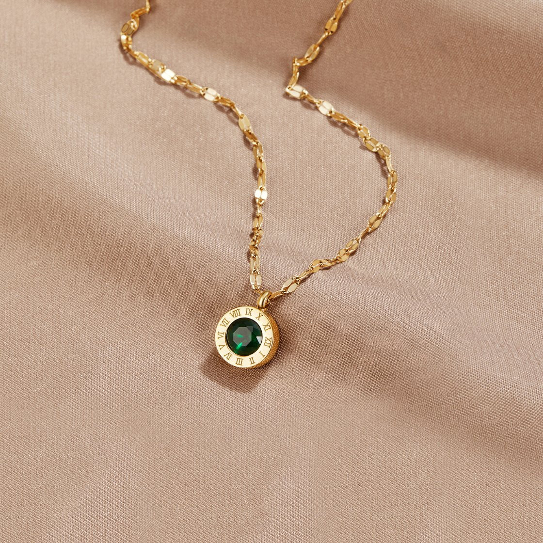 Collar de cristal verde Atenea