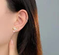 Pendientes de flores de cristal blanco