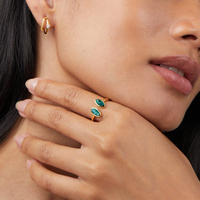 Anillo envolvente de jade verde