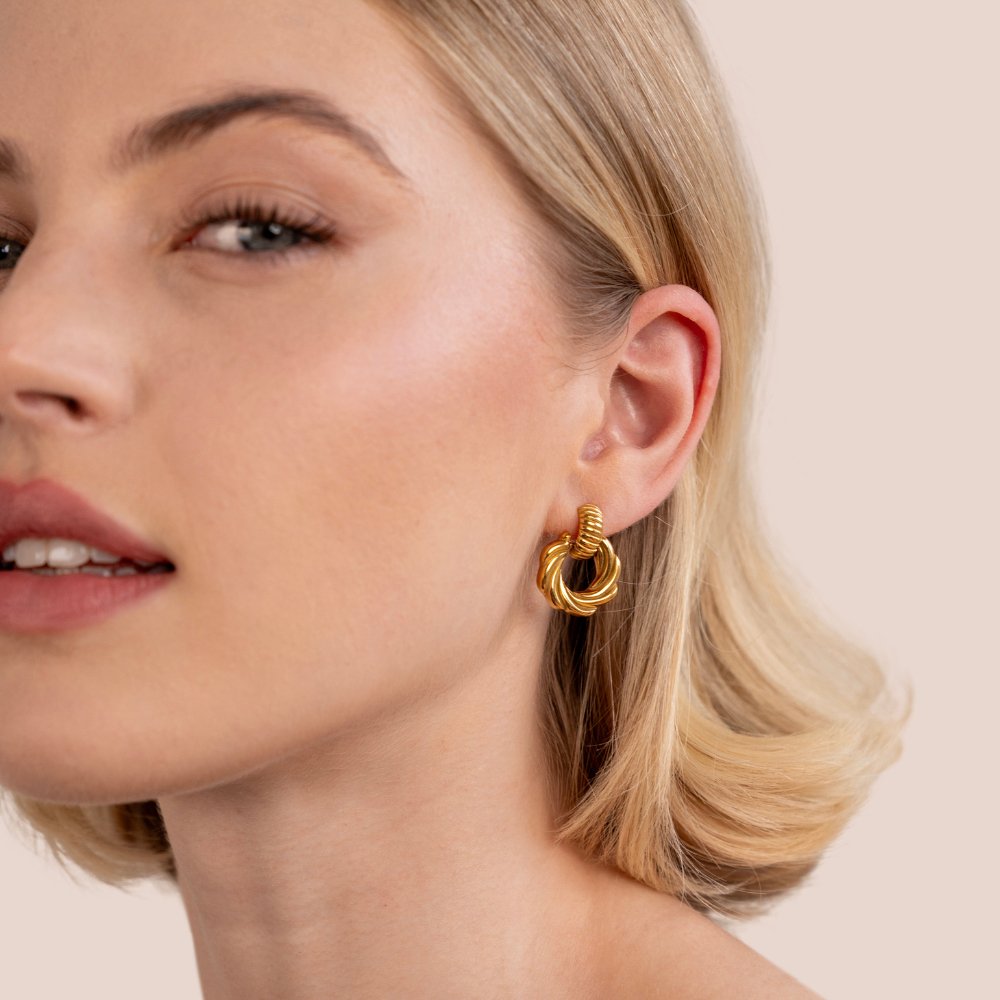 Pendientes de aro trenzados Leah