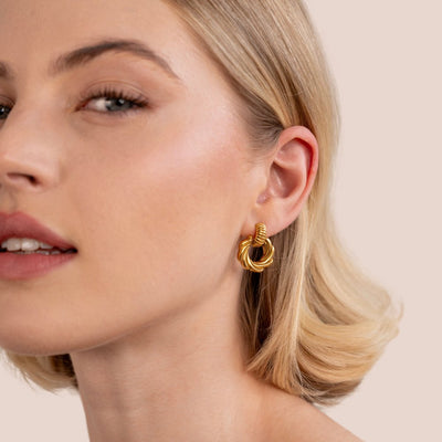 Pendientes de aro trenzados Leah