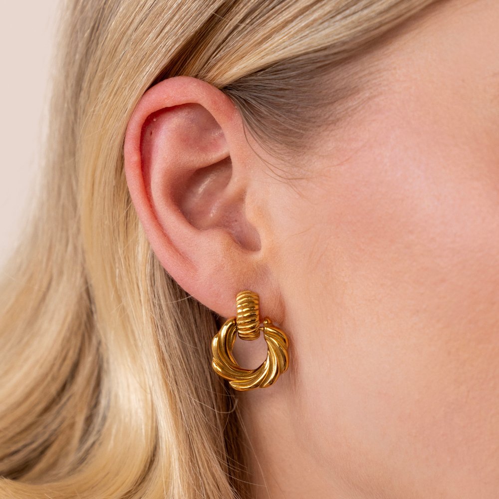 Pendientes de aro trenzados Leah