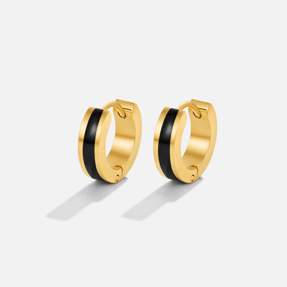 Pendientes de aro negros Leigh