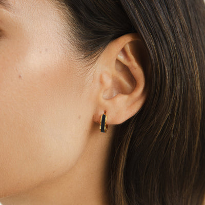 Pendientes de aro negros Leigh