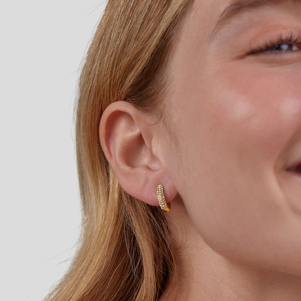 Pendientes de aro de cristal de lirio