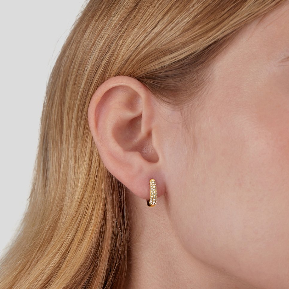 Pendientes de aro de cristal de lirio