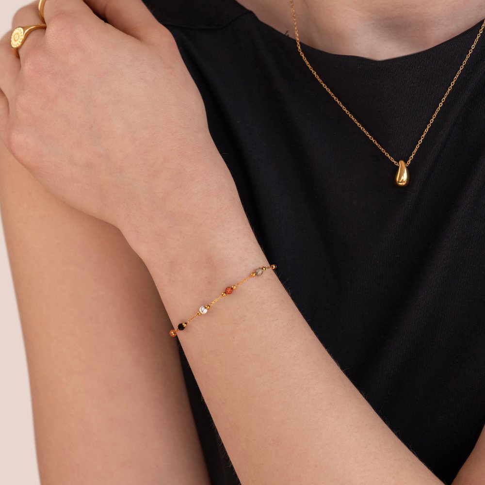 Pulsera de cuentas de piedra Lulu