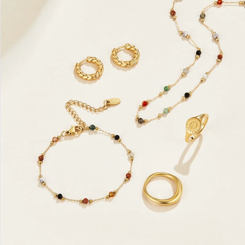 Pulsera de cuentas de piedra Lulu