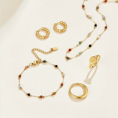 Pulsera de cuentas de piedra Lulu